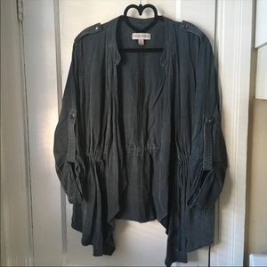 Very Cute/Faded Blue Denim Look/Light Jacket/Women's Size Medium